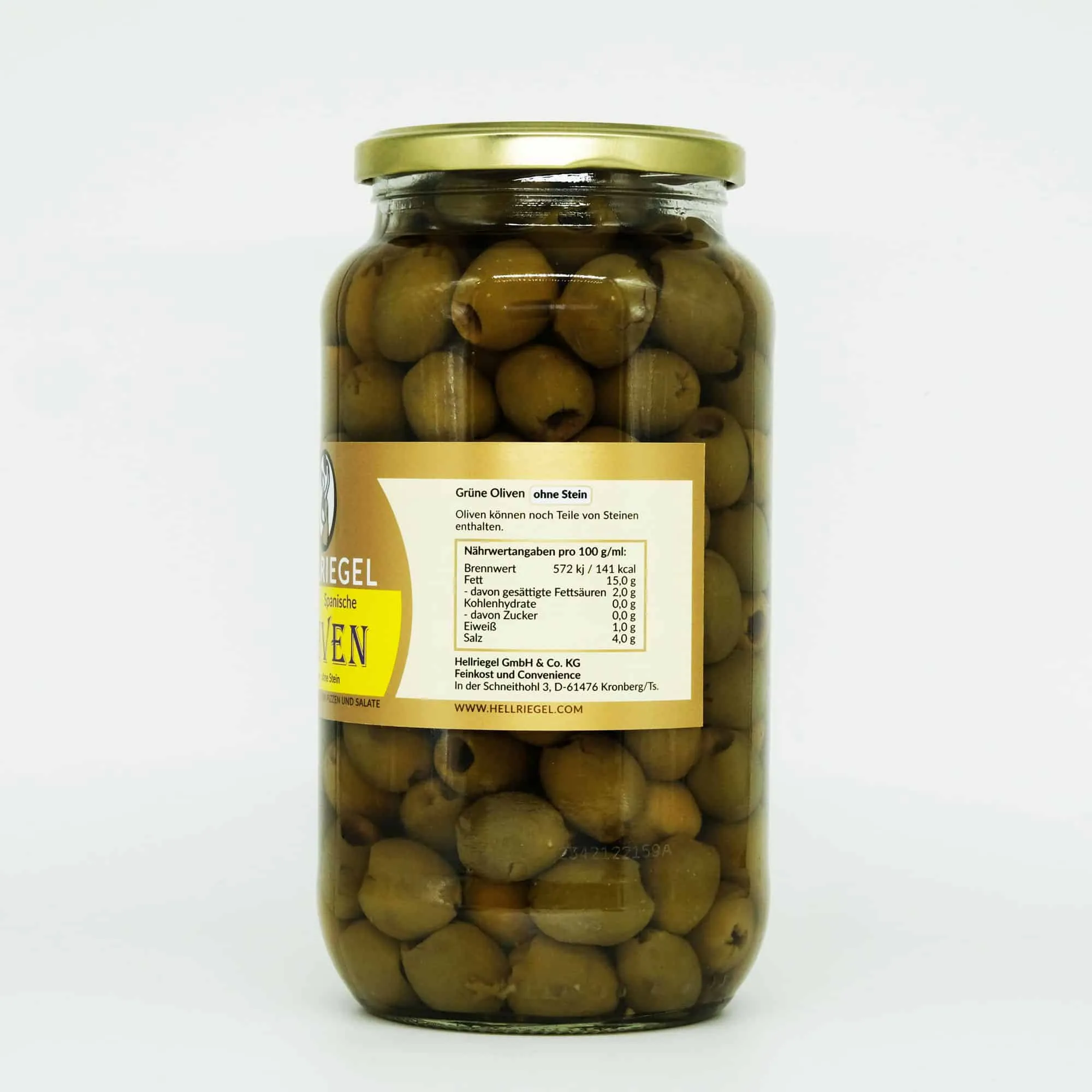 Hellriegel Raffinesse Grüne Oliven ohne Stein 460 g – Bild 2