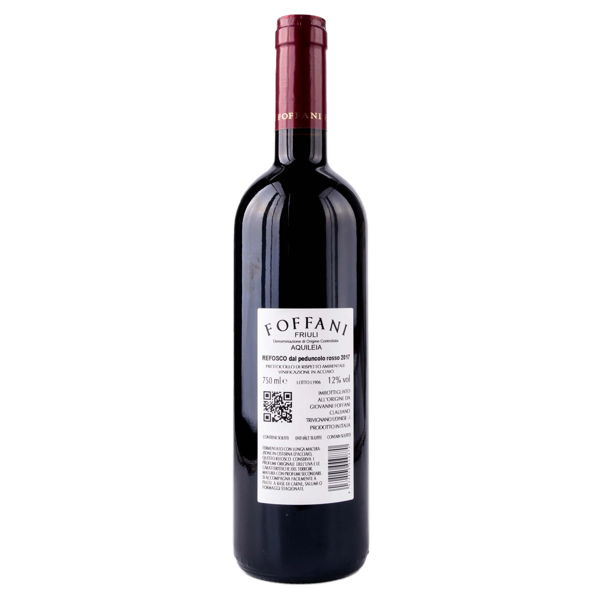 Foffani REFOSCO dal peduncolo rosso 2017, 12 % vol. 750 ml – Bild 2