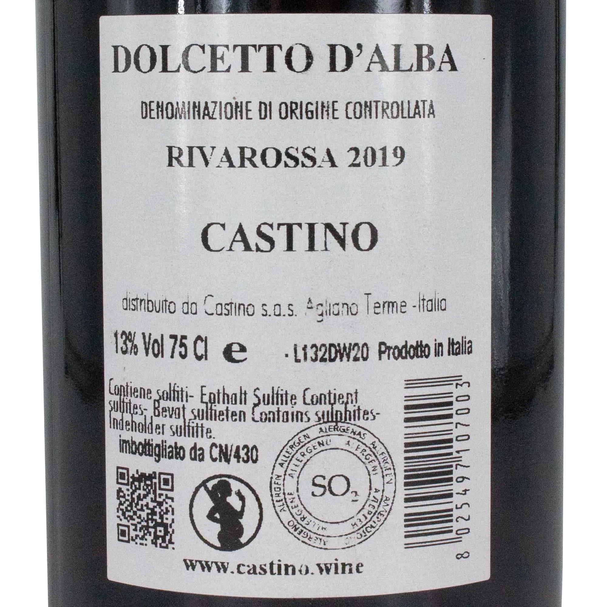 Castino Rivarossa Dolcetto d`Alba – DOCG 2019, 13 % vol. 750 ml – Bild 2