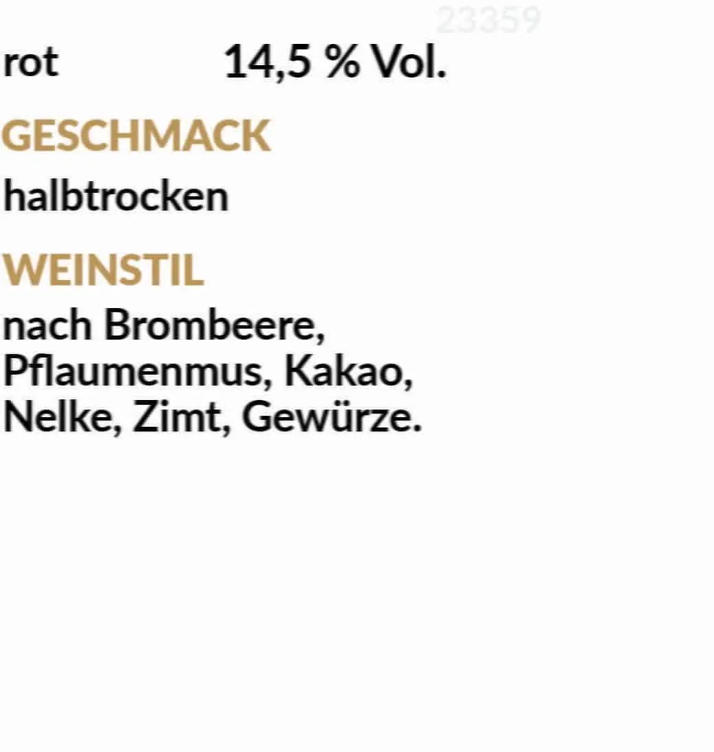 F Negroamaro Salento – IGP 2019, 14,5 % vol. 750 ml – Bild 2