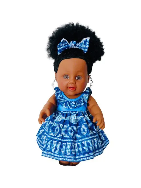 Puppe AMANG im Kleid „Ndop Frisé“