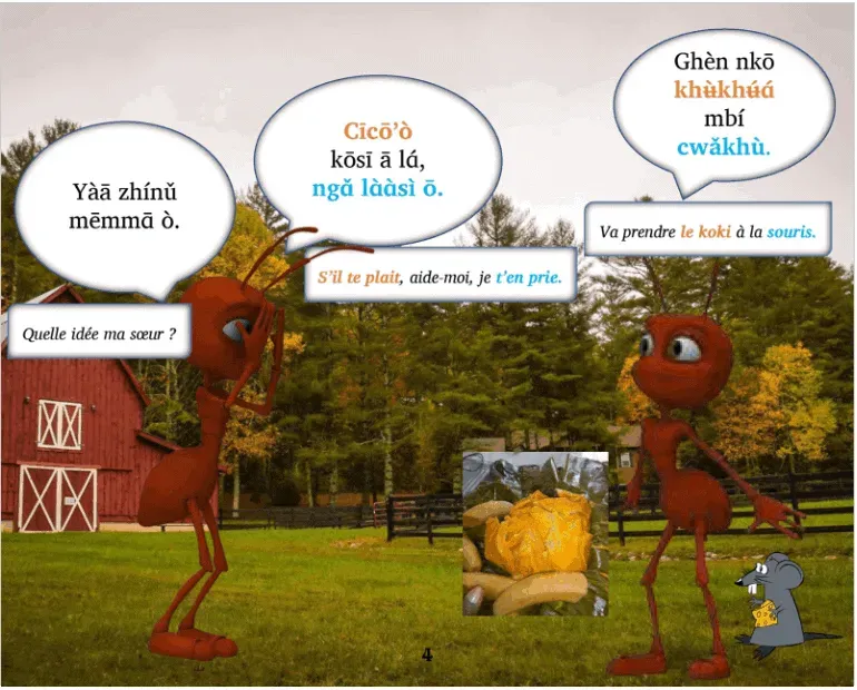 Die hungrige Ameise: Nufi-Französisch: Nzhìèkǔ ’mɑ̀nkō ngʉ́ngà ‘(französische Ausgabe) – Bild 6