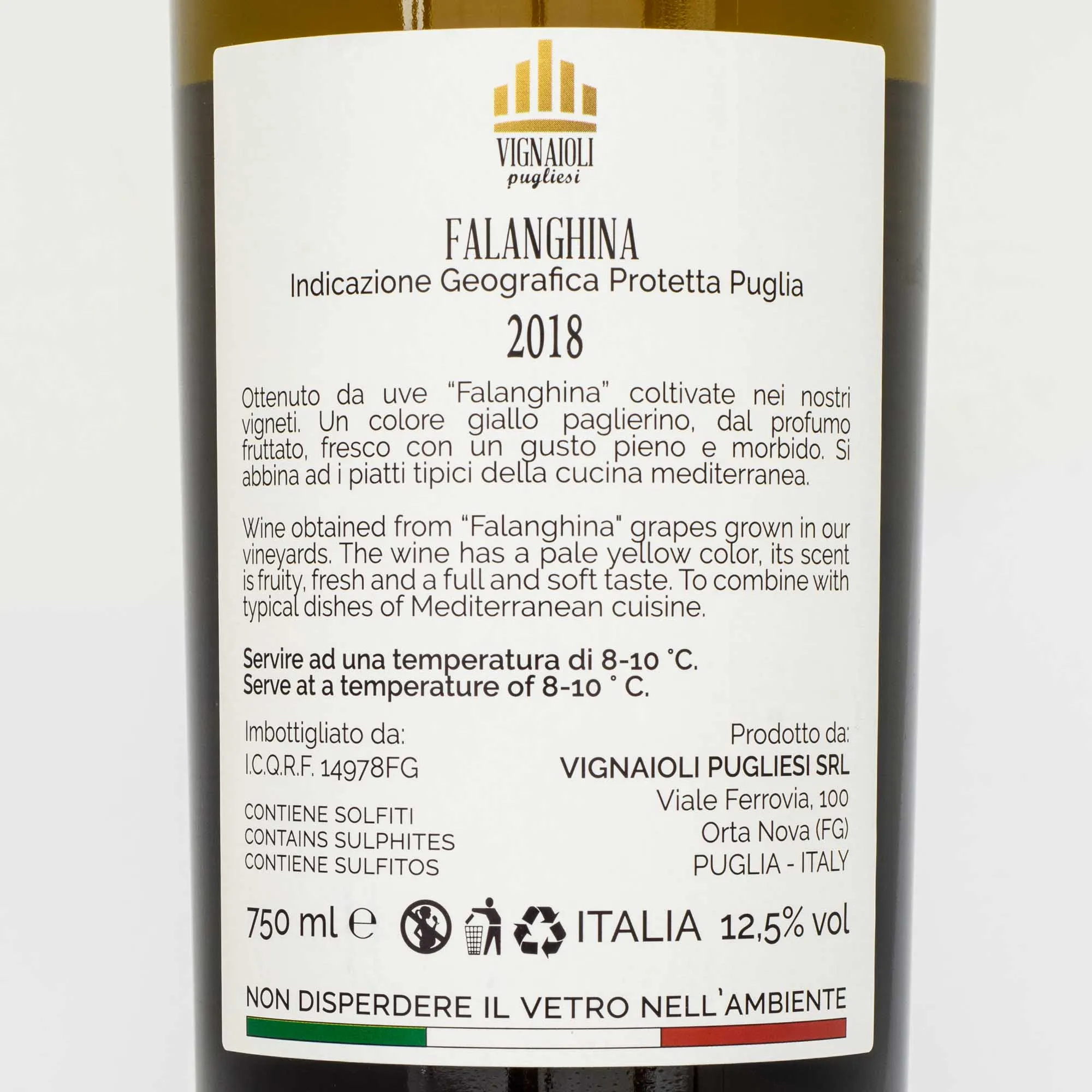 Vignaioli Falanghina – I.G.P – 2019, 12,5 % vol. 750 ml – Bild 3