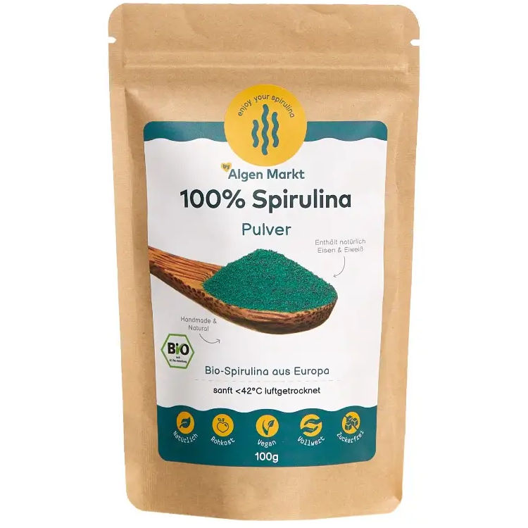 Spirulina Pulver Deutschland Algen Markt 100g – Bild 2