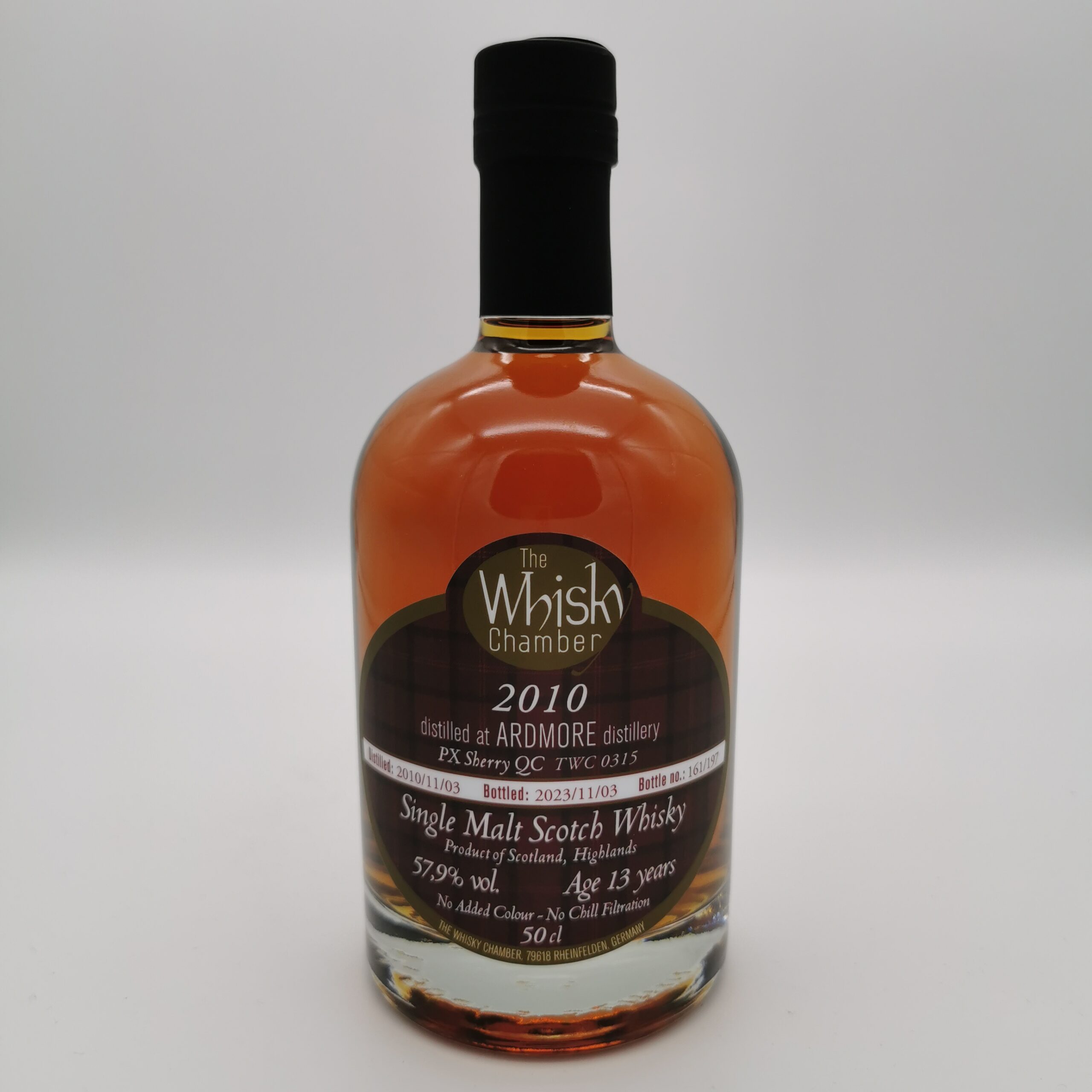 Ardmore 13 Jahre 2010/2023 PX Sherry Quater Cask -The Whisky Chamber- 57,9%vol. 0,5L