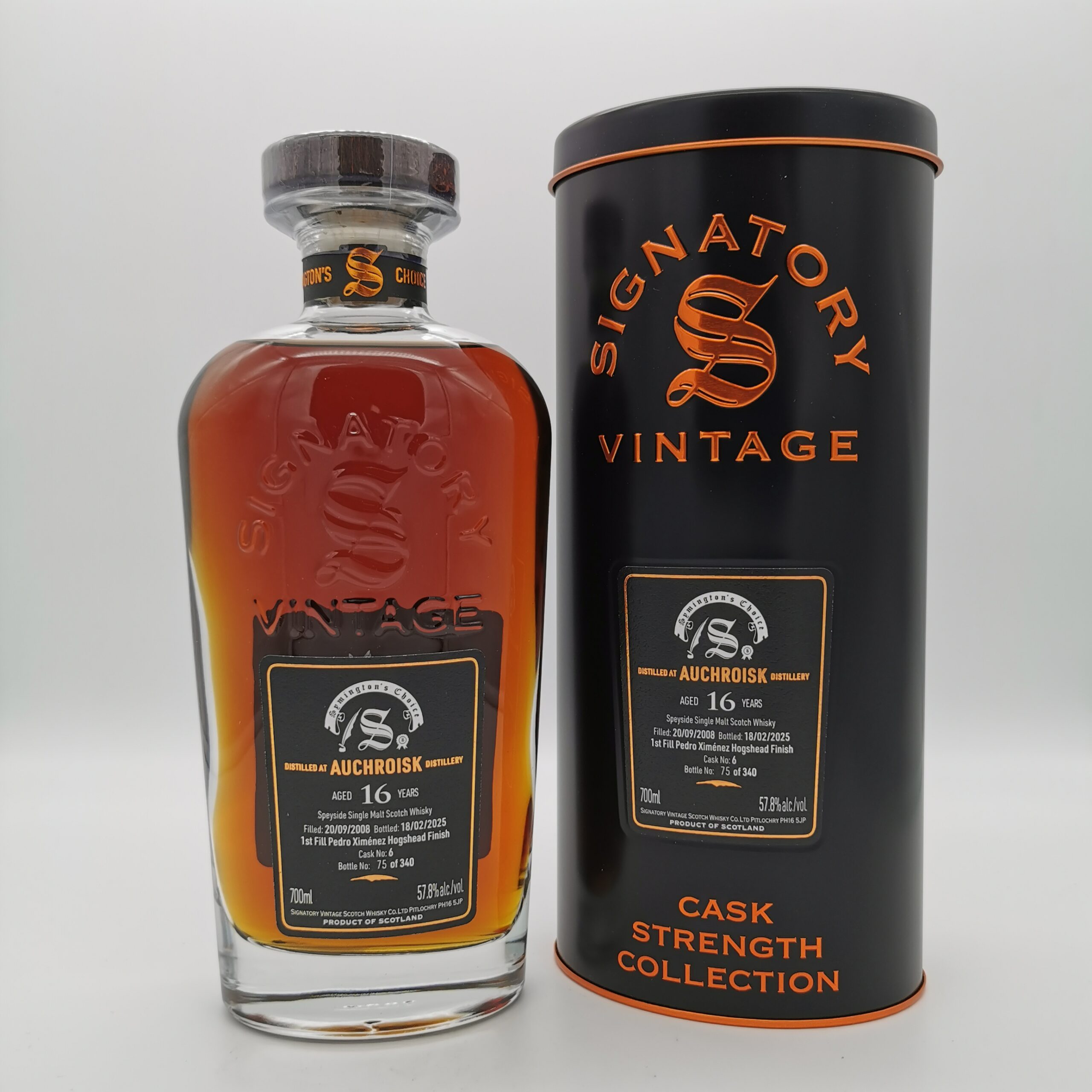 Auchroisk 16 Jahre 2008/2025 1st Fill PX Hoghshead #6 -Symington’s Choice- 57,8%vol. 0,7L