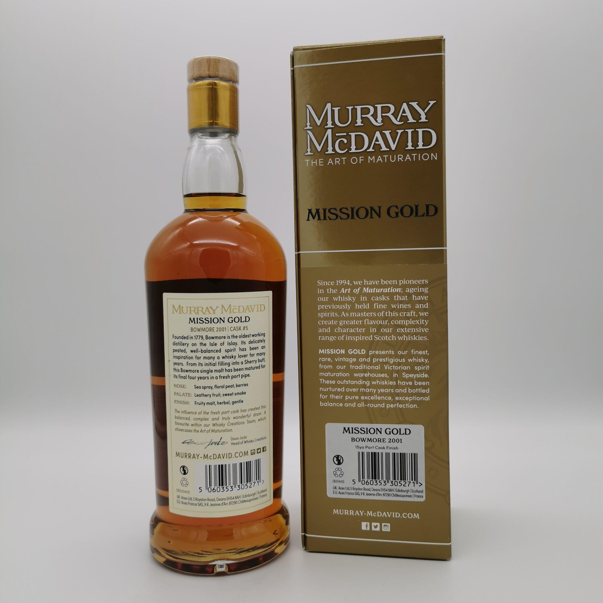 Bowmore 15 Jahre Port Cask Finish –Murray McDavid- 46%vol. 0,7L – Bild 3