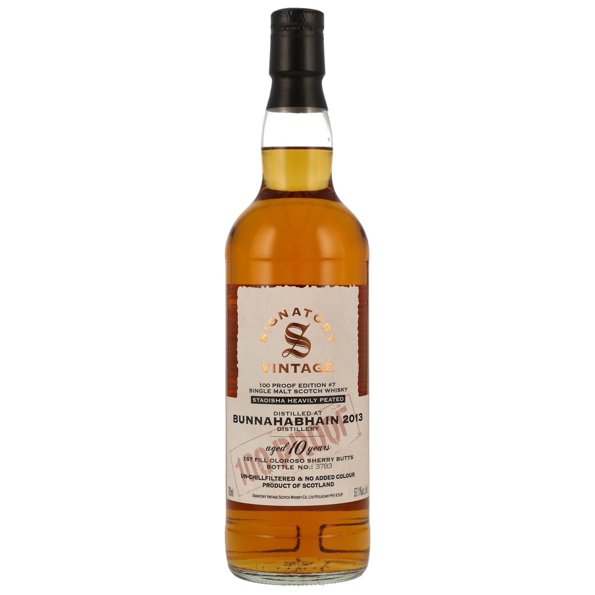 Bunnahabhain Staoisha 2013/2023 100 Proof Edition #7 -Signatory Vintage- 57,1%vol. 0,7L – Bild 2