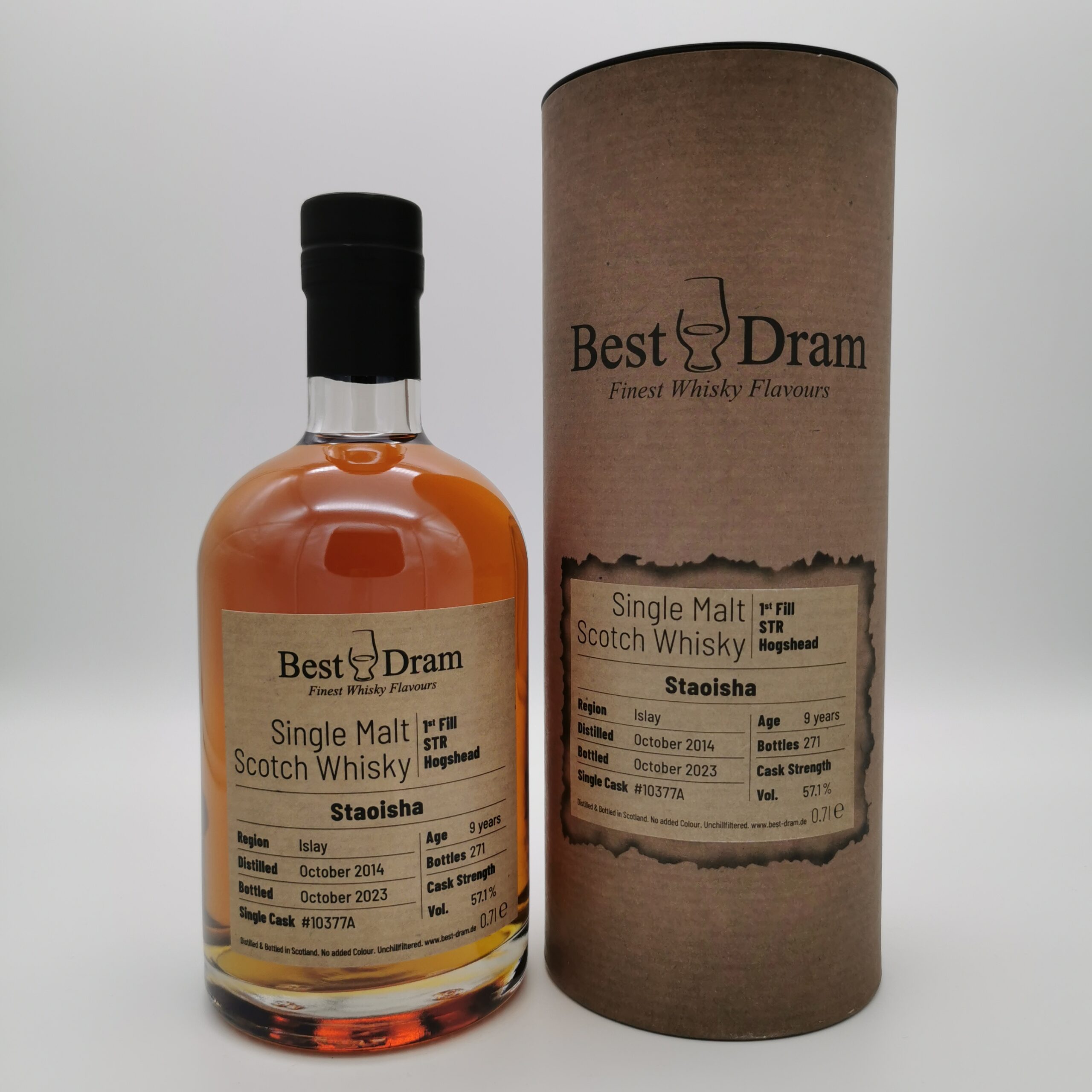 Bunnahabhain Staoisha 9 Jahre 2014/2023 1st Fill STR Hogshead #10377A -Best Dram- 57,1%vol. 0,7L