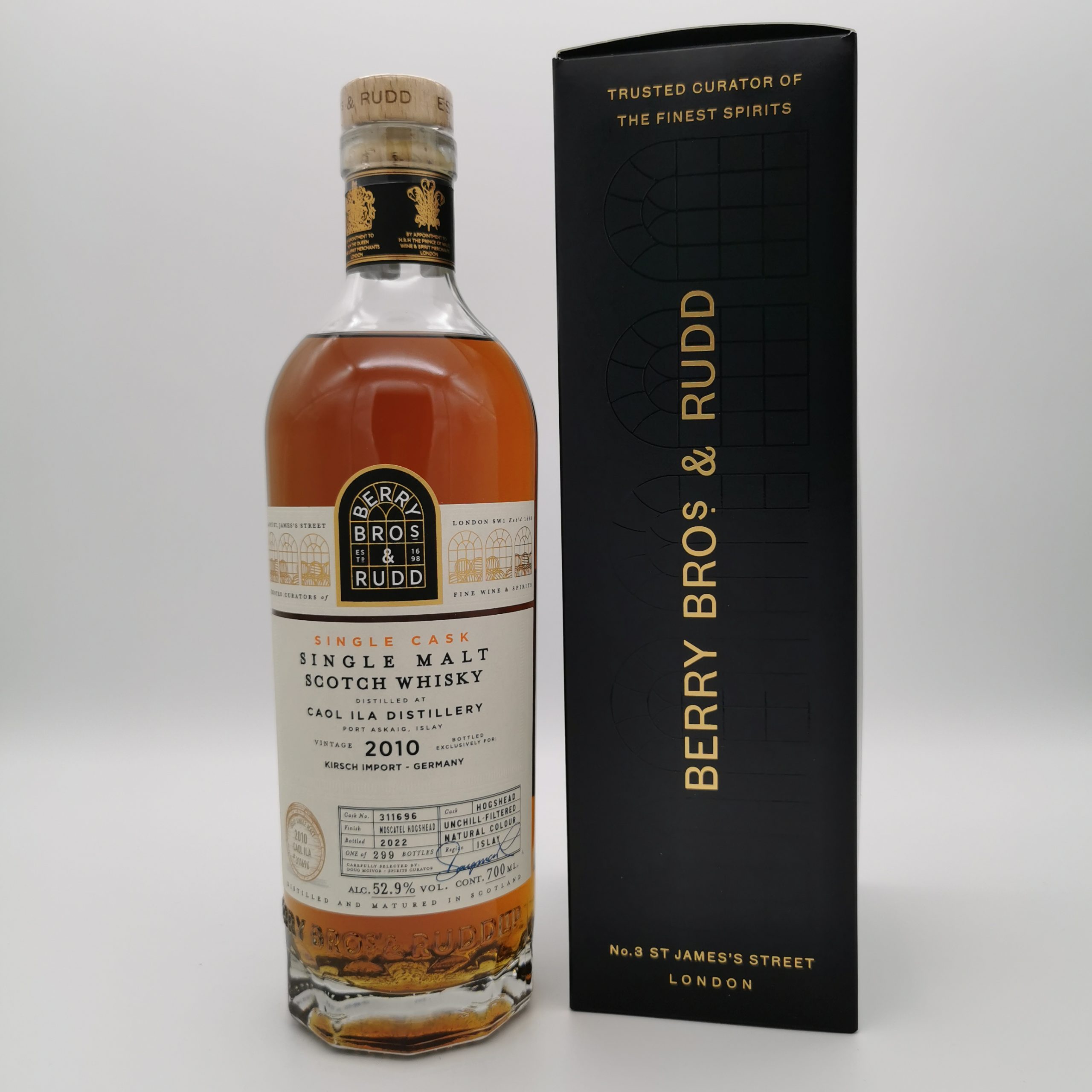 Caol Ila 2010/2022 Moscatel Cask #311696 -Berry Bros. & Rudd- 52,9%vol. 0,7L
