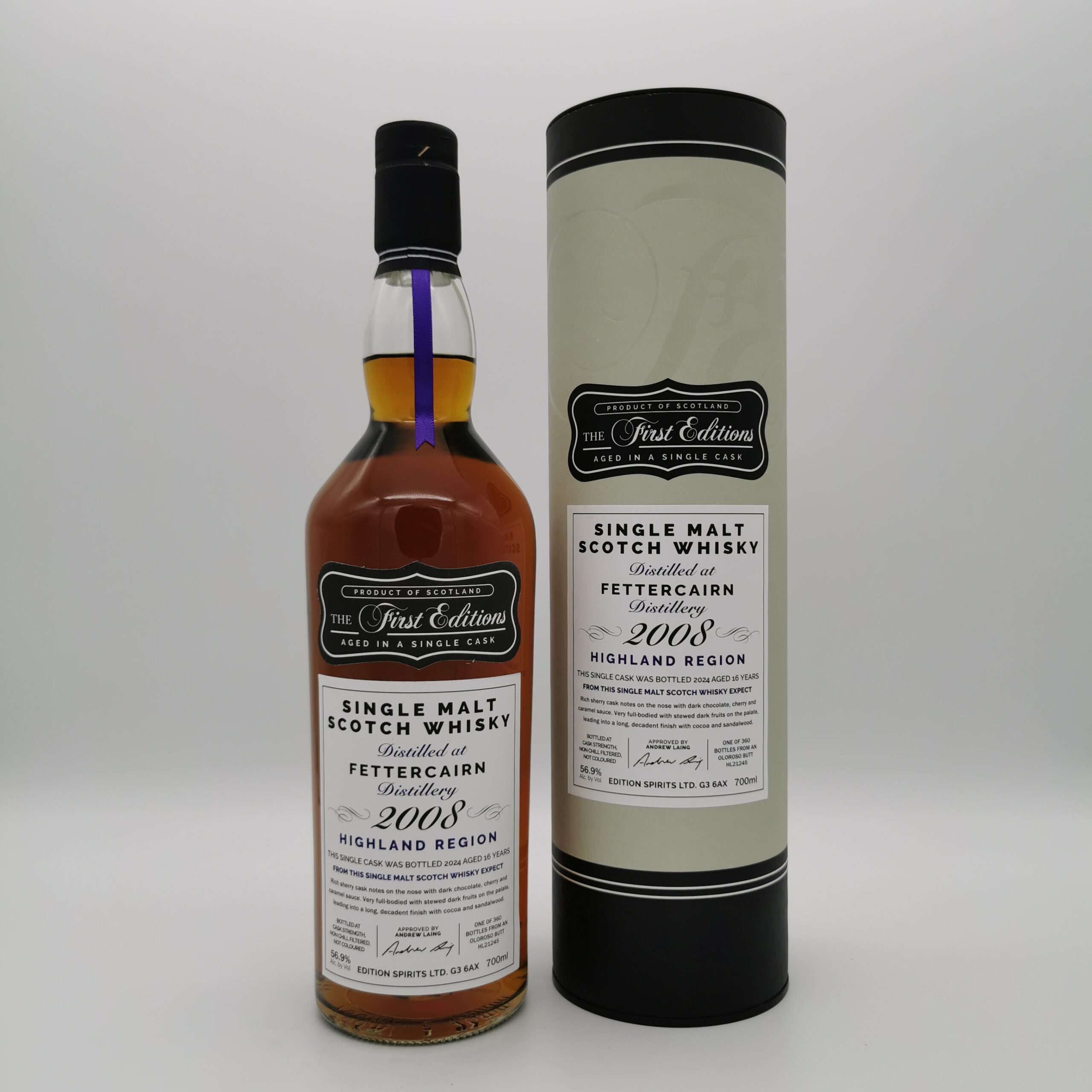Fettercairn 16 Jahre 2008/2024 Oloroso Sherry Butt #HL 21245 – First Editions – 56,9%vol. 0,7L – Bild 2