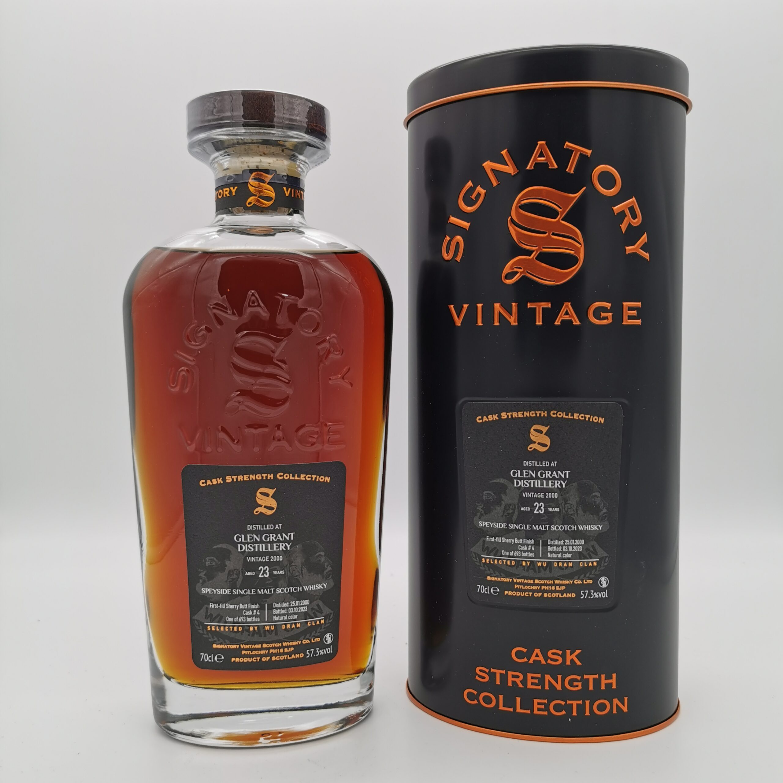 Glen Grant 23 Jahre 2000/2023 First Fill Sherry Butt #4 -Signatory Vintage- 57,3%vol. 0,7L – Bild 2