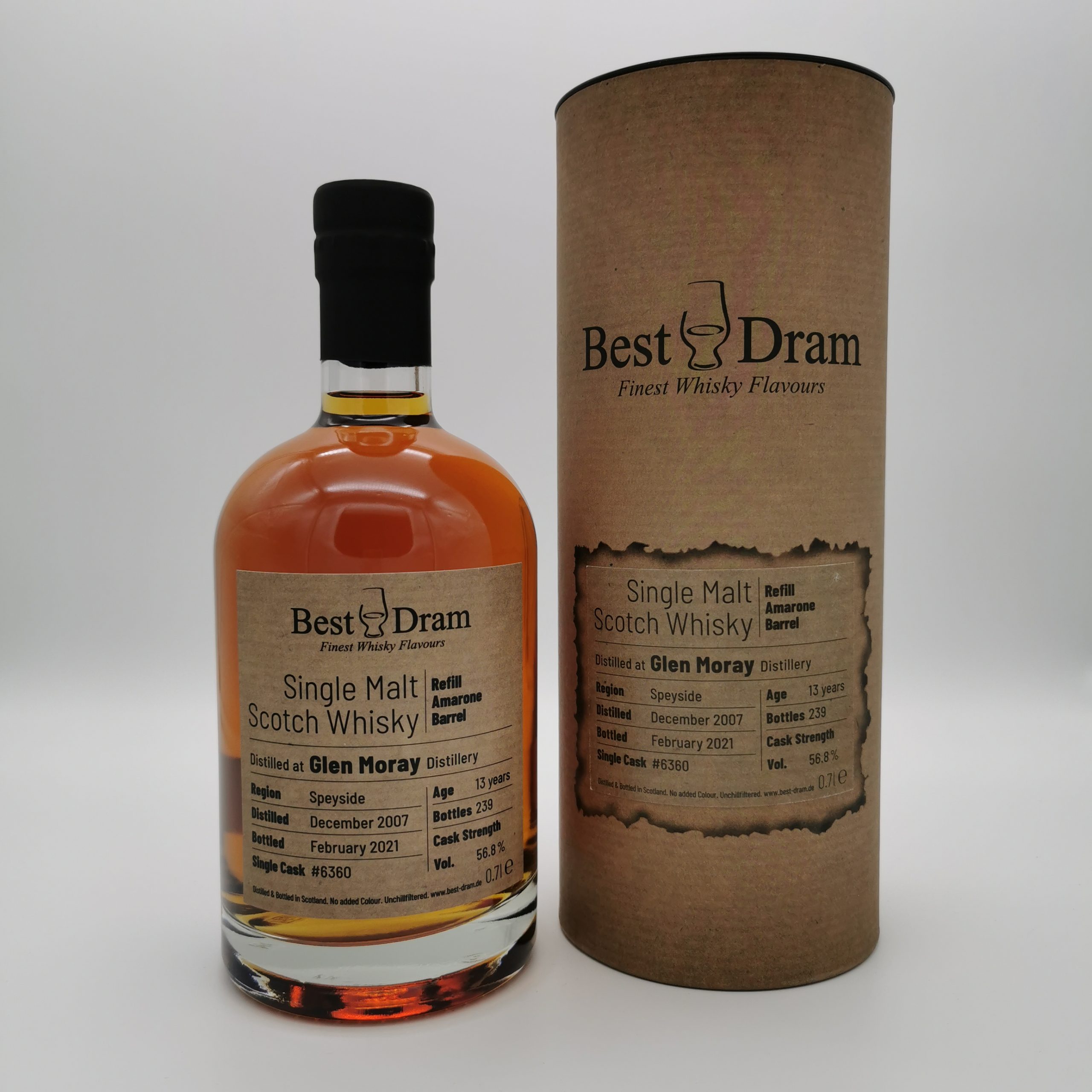 Glen Moray 13 Jahre 2007/2021 Amarone Cask -Best Dram- 56,8%vol. 0,7L – Bild 2