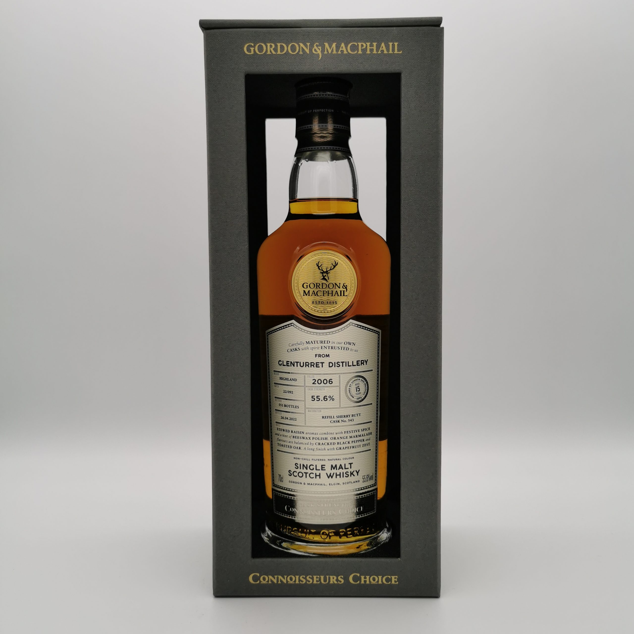 Glenturret 15 Jahre 2006/2022 Refill Sherry Butt #543 G&M 55,6%vol. 0,7L – Bild 4