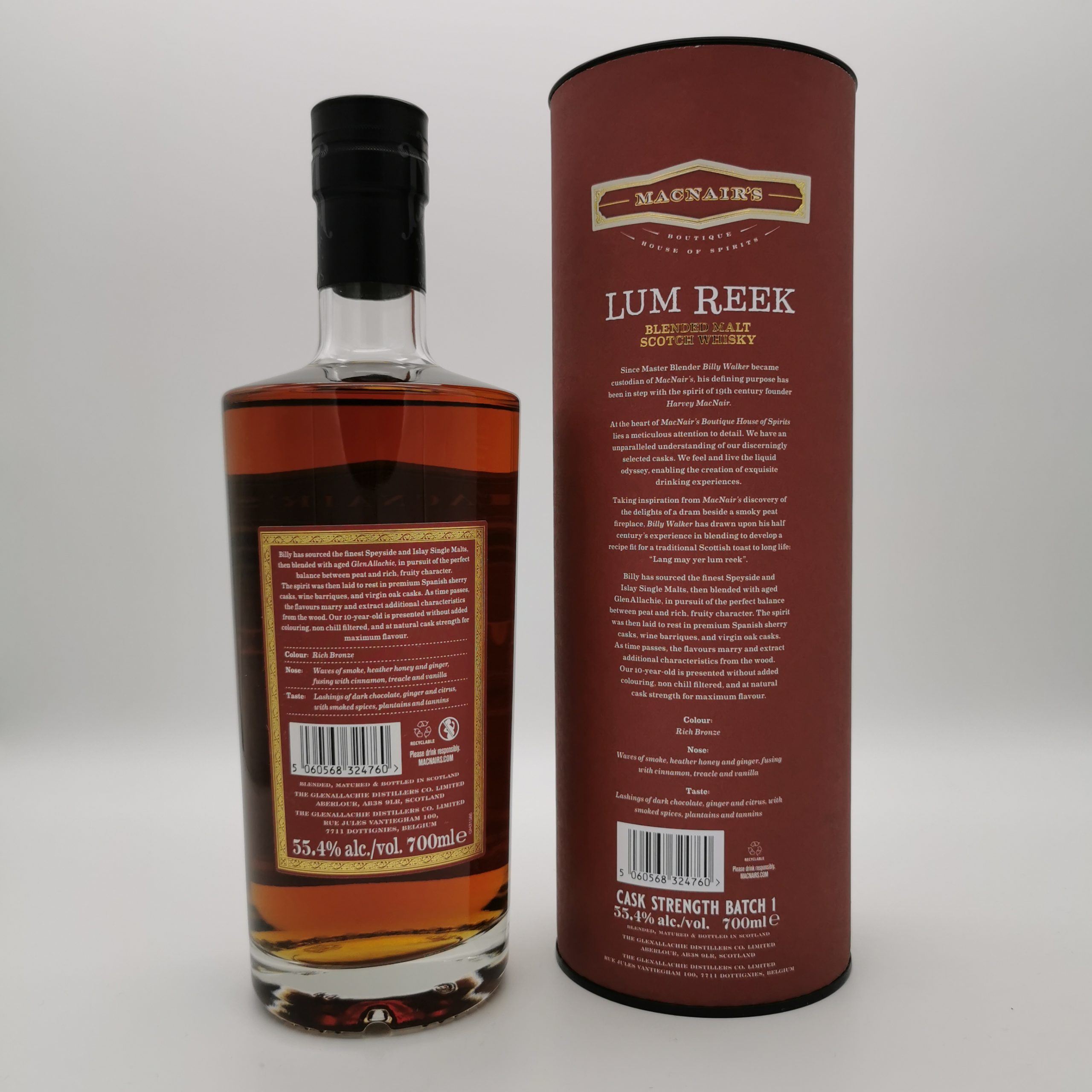 MacNair’s Lum Reek 10 Jahre Cask Strength Batch 1 55,4%vol. 0,7L – Bild 3