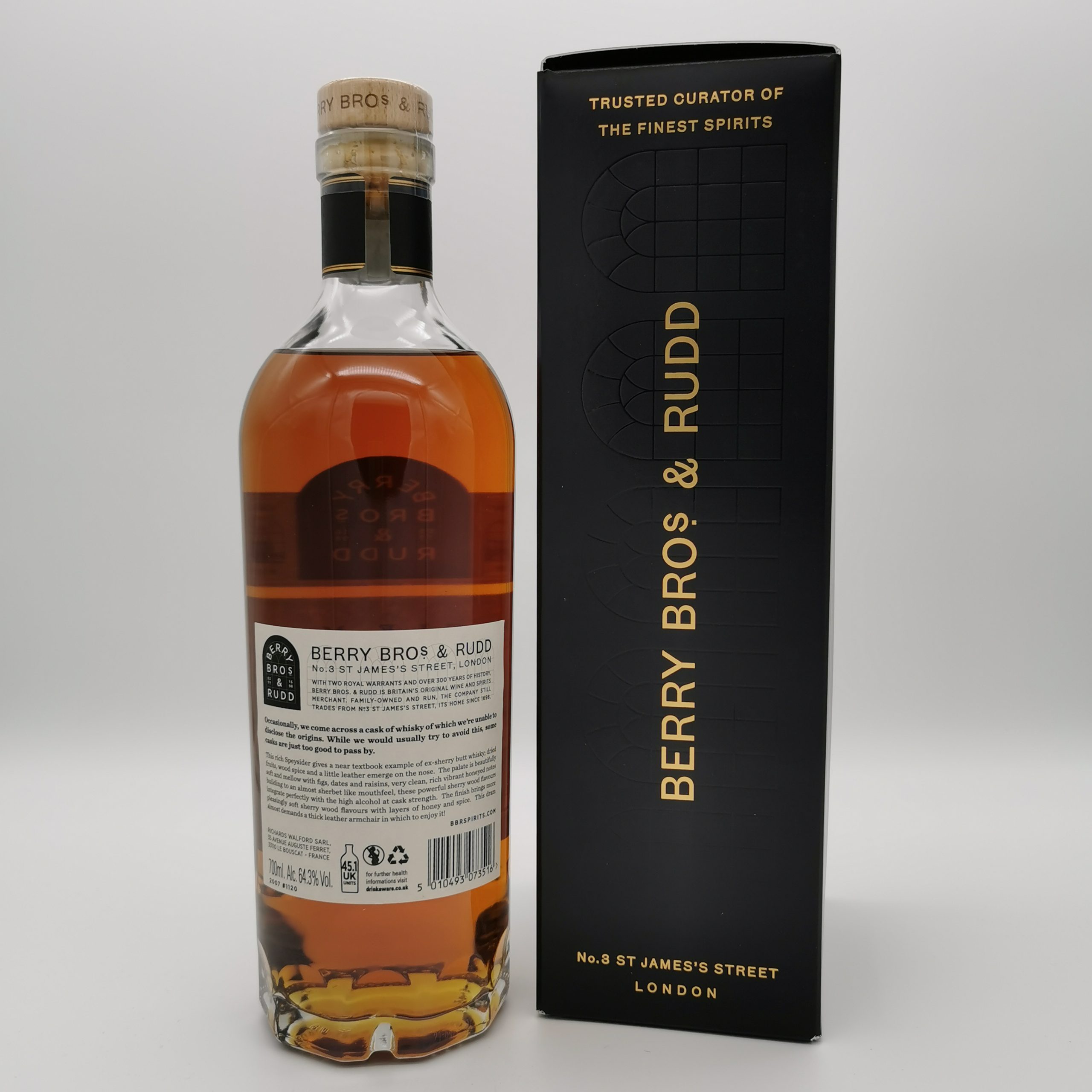 Secret Speyside 14 Jahre 2007/2021 Sherry Butt #1120 -Berry Bros. & Rudd- 64,3%vol. 0,7L – Bild 3