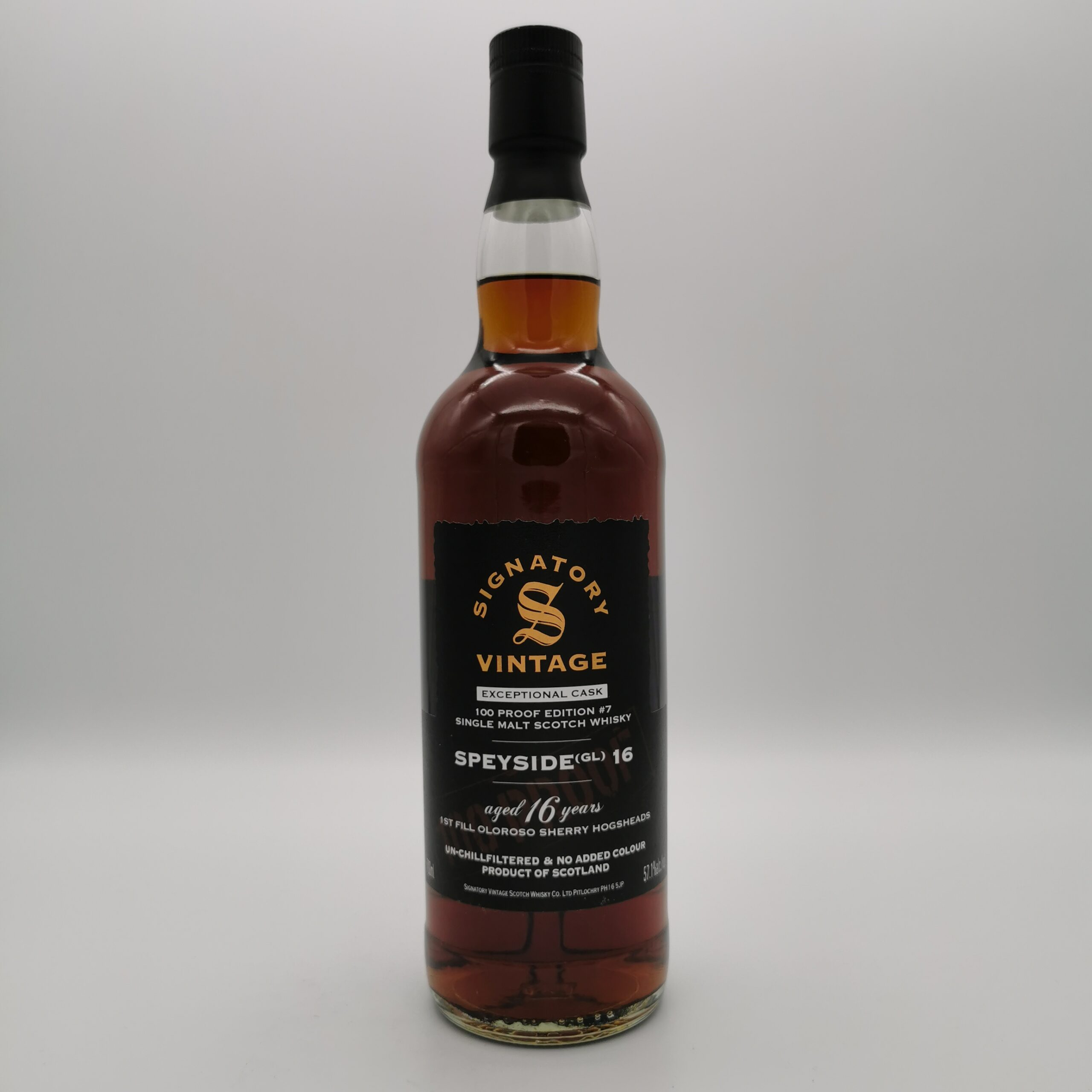 Speyside (GL) 16 Jahre 1st Fill Oloroso Butt 100 Proof Exceptional Cask Edition #7 -Signatory Vintage- 57,1%vol. 0,7L