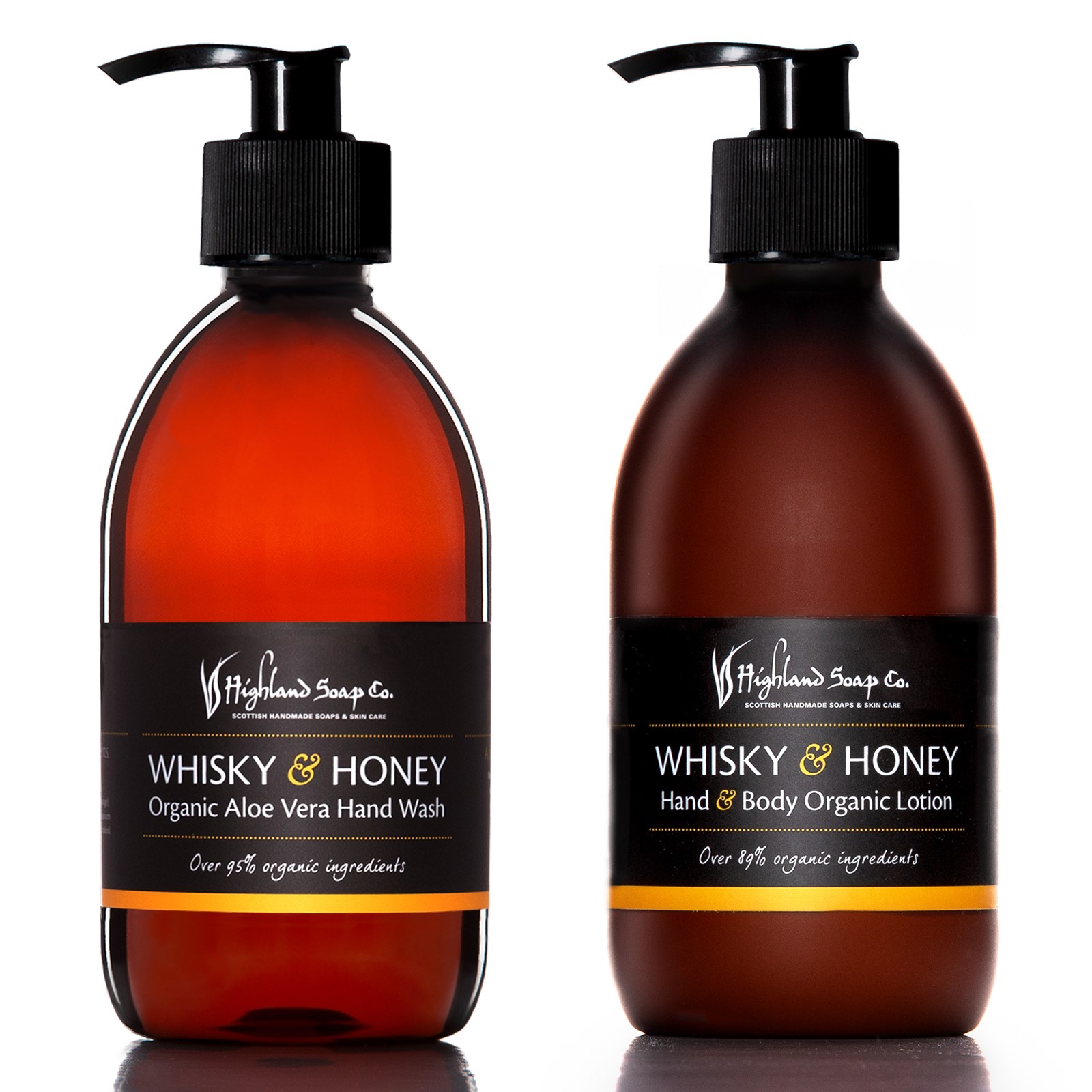 Highland Soap Co. Set Hand- & Körperlotion und Flüssigseife Whisky & Honey 2x300ml