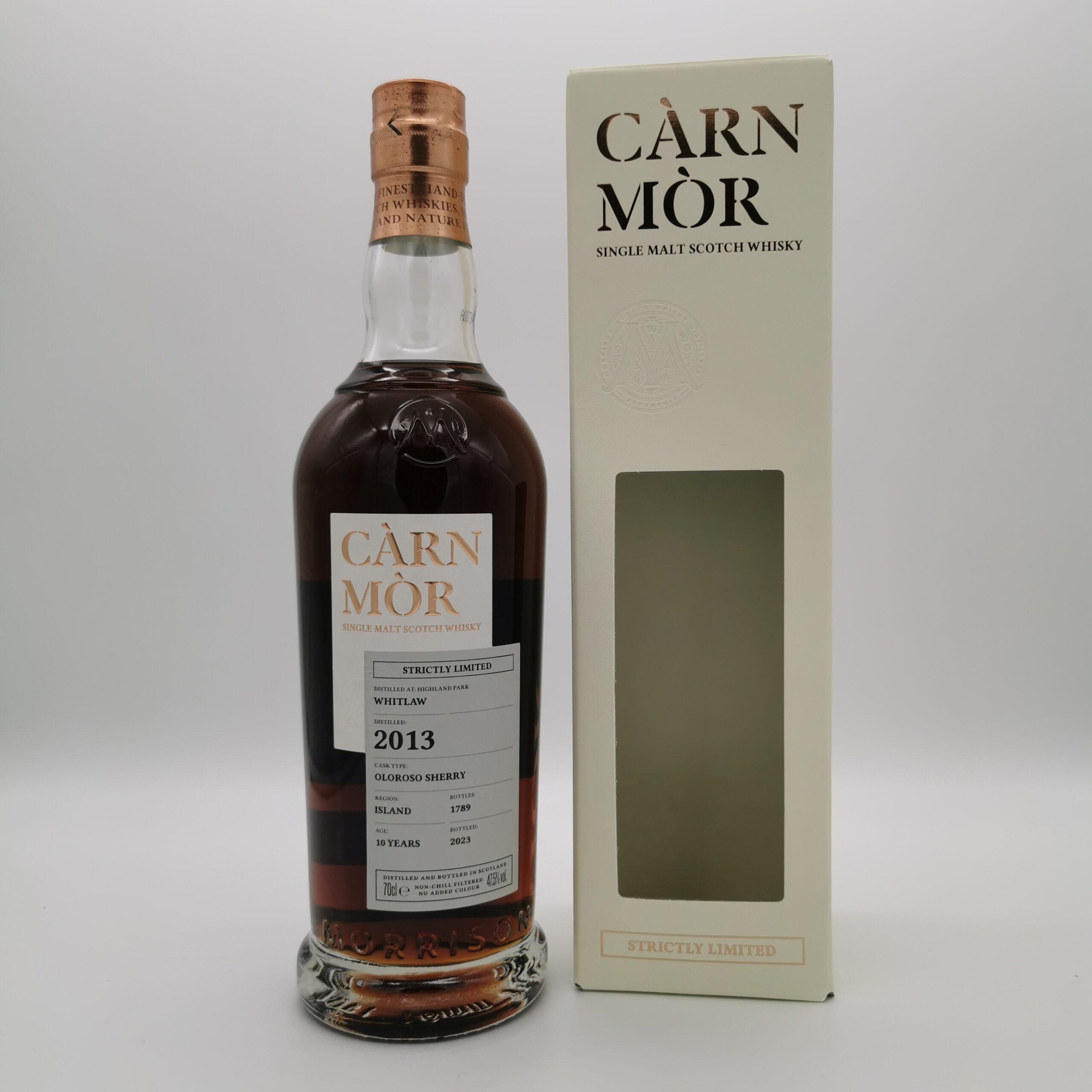 Whitlaw 10 Jahre 2013/2023 Oloroso Sherry Cask Strictly Limited -Carn Mor- 47,5%vol. 0,7L
