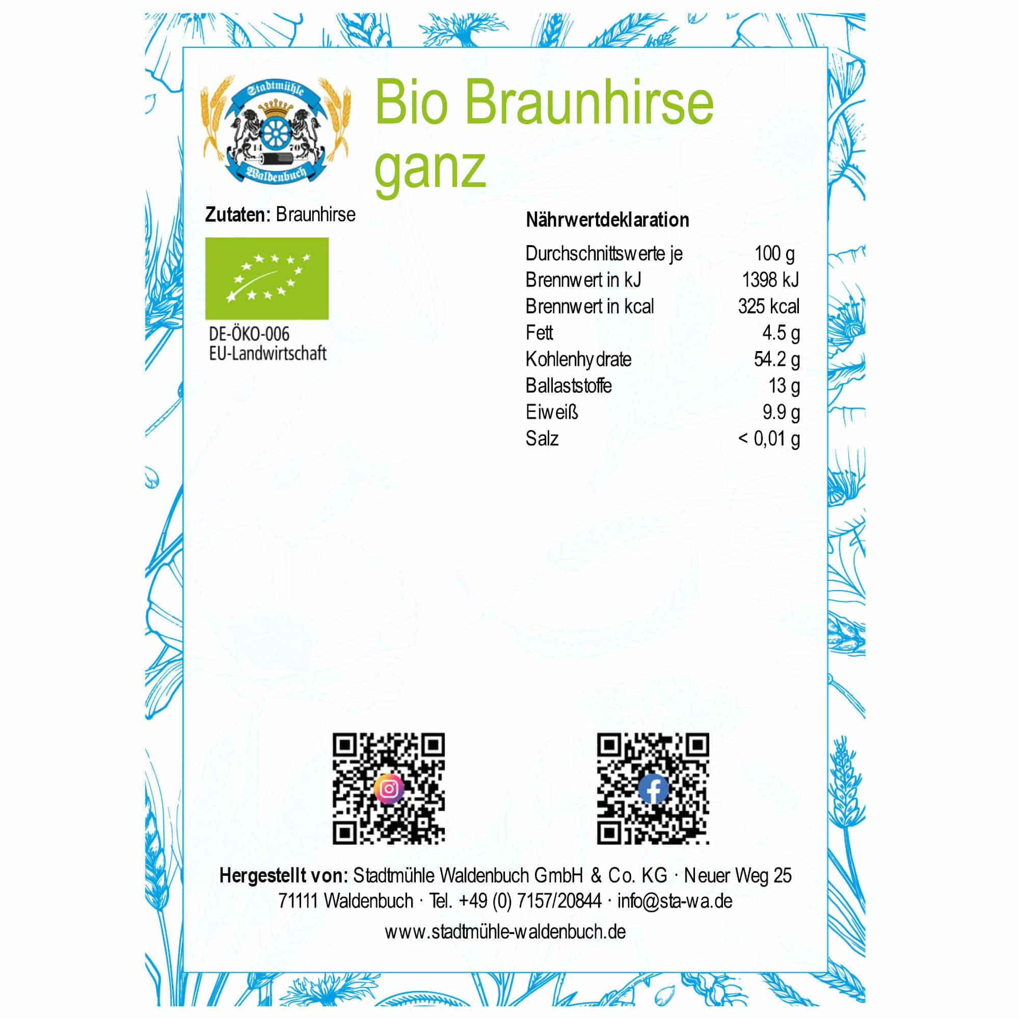 Bio Braunhirse ganz – Bild 4