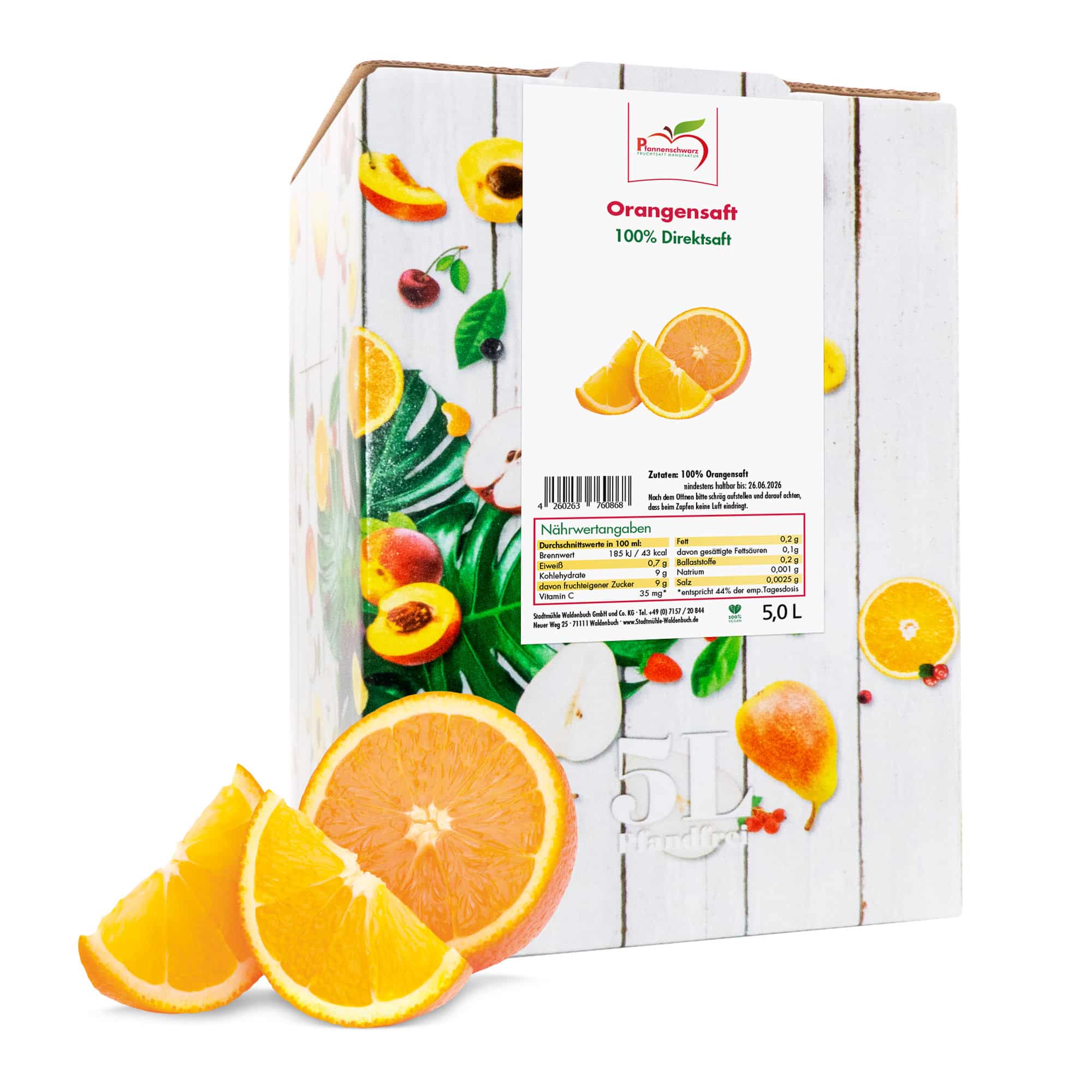 Orangensaft 100% Direktsaft Bag-in-Box 5 L